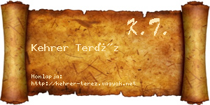 Kehrer Teréz névjegykártya